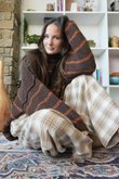 Big Softie Stripe Funnel Grunge Knit Chocolate Rust /10=